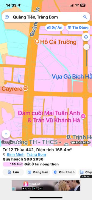 Đất nền giá rẻ sổ riêng thổ cư 5*33 gần trường IGC Trịnh Hoài Đức xã Bình Minh Đồng Nai.