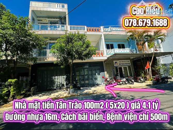 💥Nhà mặt tiền Tân Trào 100m2 ( 5x20 ) giá 4.1 tỷ. Nhà trung tâm Tuy Hoà