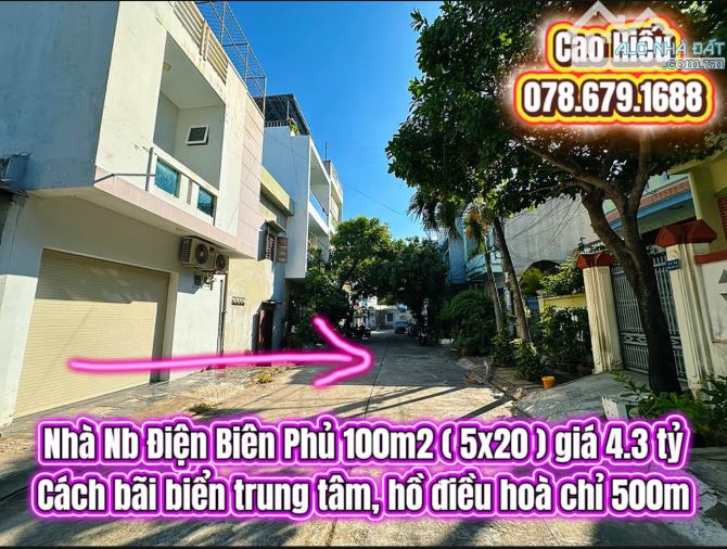 💥Nhà Nb Điện Biên Phủ 100m2 ( 5x20 ) giá 4.3 tỷ. Nhà trung tâm Tuy Hoà