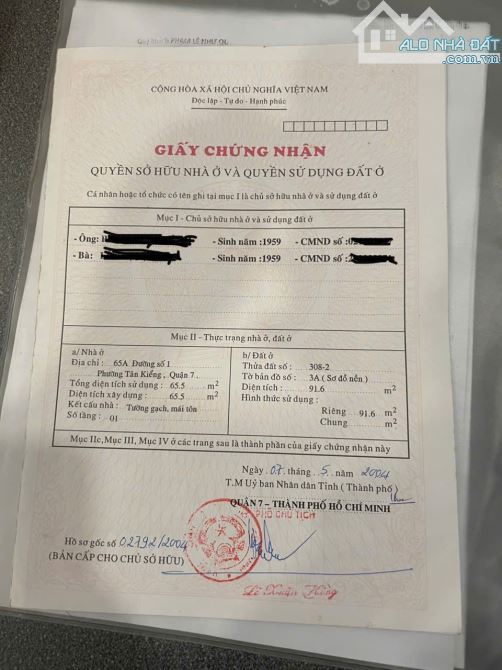 HIẾM!!! Ngay TRUNG TÂM quận 7 - DT: 90m2 - Giá chỉ 13 tỷ - MẶT TIỀN ĐƯỜNG NHỰA 8M - 10