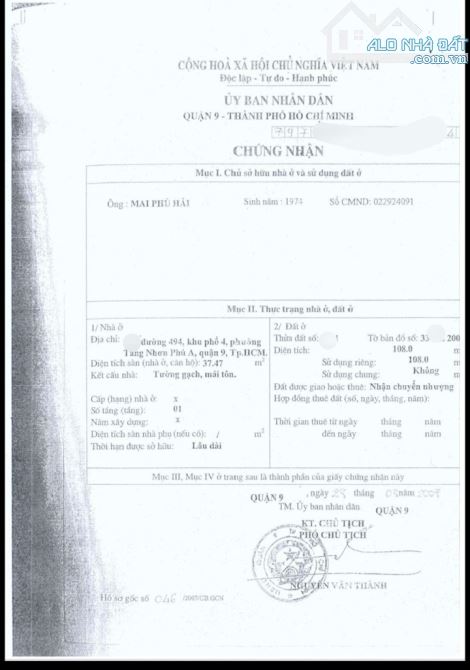 Bán nhà 108m2, Làng Tăng Phú, TNPA quận 9 giá 4,9 Tỷ - 1