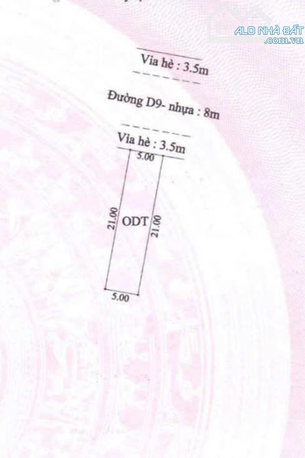 Bán đất 5x21m, đường D9 KDC The Seasons p. Lái Thiêu kế Lotte Mart Lái Thiêu - 1