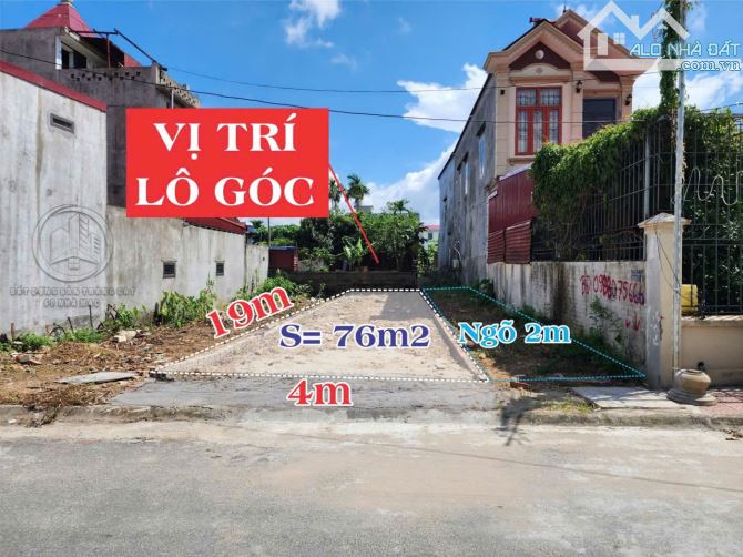 LÔ GÓC Mặt đường Cát Khê Tràng Cát 76m2 Giá 2tỷ850 - 1
