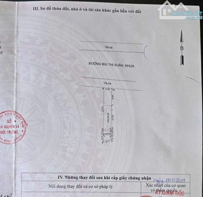 Cần bán lô đất 108m mặt tiền đường Bùi Thị Xuân tp dĩ an bd - 1