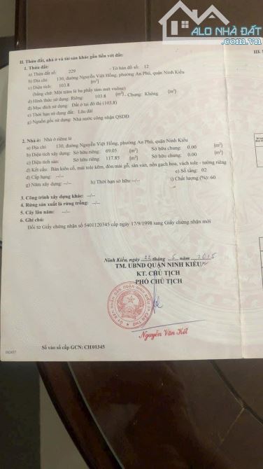 BÁN NHÀ MẶT TIỀN NGUYỄN VIỆT HỒNG, AN PHÚ, NINH KIỀU - 1