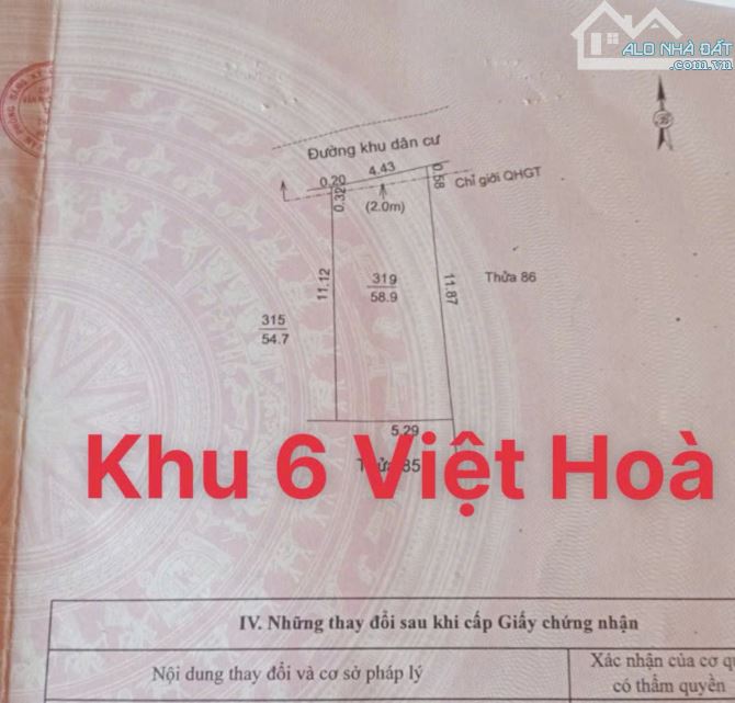 Bán lô đất đẹp sạch sẽ không lỗi ngõ đồng niên phường việt hòa hải dươbg - 2