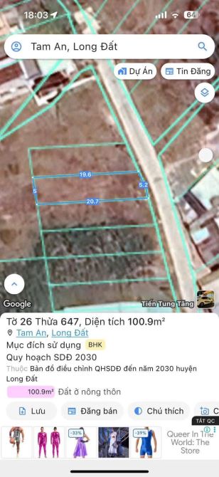 Cần bán lô đất nhánh đường số 8 Tam Phước- Bà Rịa  nay là xã Long Điền, TP HCM 1 tỷ 50 tr - 2