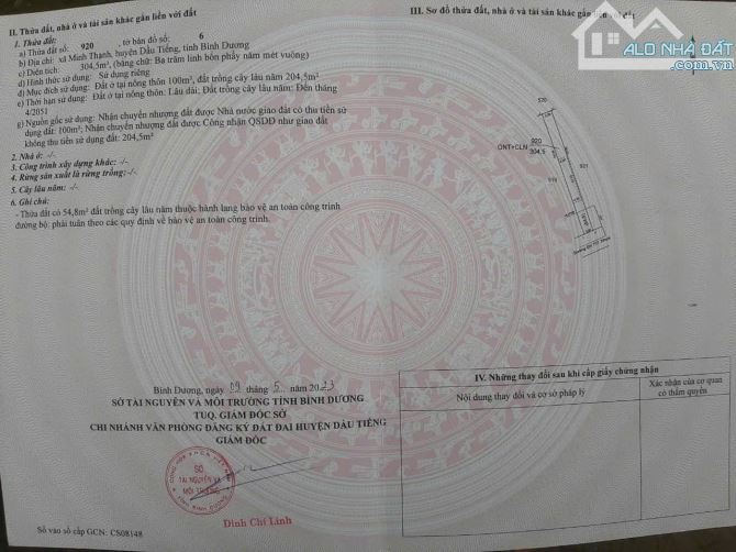 Chính chủ cần bán lô đất mặt tiền đường nhựa 42m - ĐH707-số 8 Minh Thạnh, Dầu Tiếng - 3