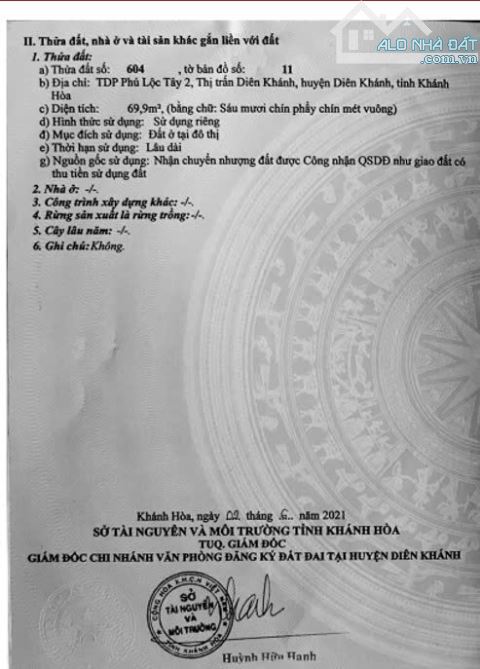 Bán Lô Đất Thị Trấn Diên Khánh Hẻm Trần Bình Trọng - 3