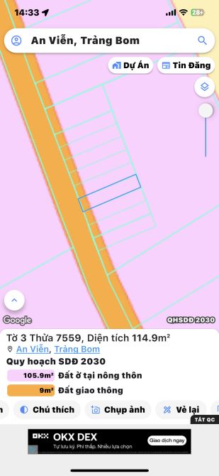 Đất nền An Viễn sổ riêng thổ cư 1 tỷ 1 /nền đường thông gần kcn Giang Điền. - 4