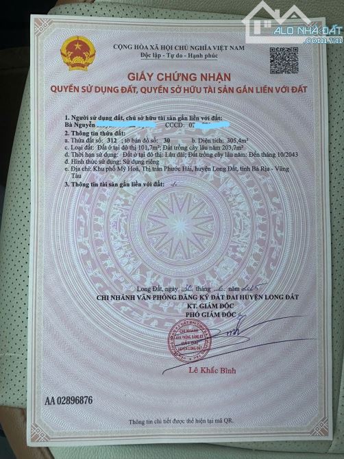 Đất đẹp ngay điểm giao của tuyến đường 44B (Sài Gòn - Hồ Tràm) và đường trung tâm xã Phước - 7