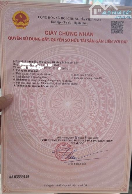 Bán đất Lộc Xá - Đoàn Xá - Kiến Thụy - Hải Phòng