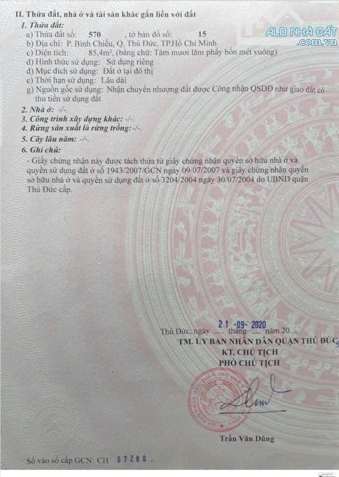 Bán lô đất mặt tiền đường bờ sông - Tô Ngọc Vân, Bình Chiểu, TP. Thủ Đức