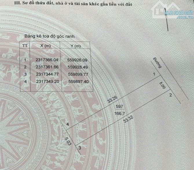 Bán đất Hòa Thạch, 166m2 sổ riêng, MT rộng nở hậu, sau Ủy ban xã Hòa Thạch, 16 tr/m2