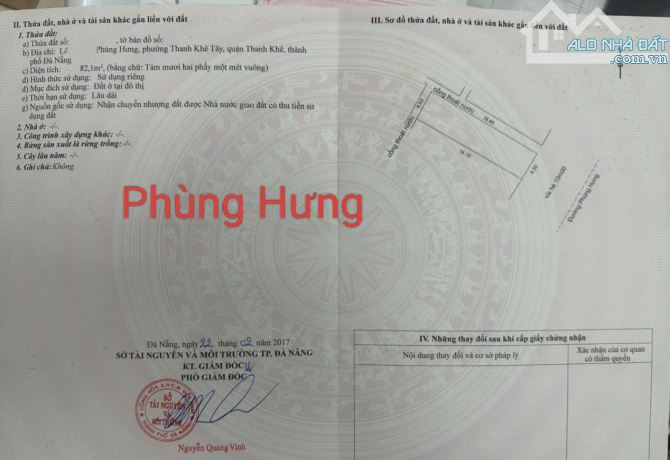 Cặp Đất Đường 10m5 Phùng Hưng Cách Biển 100m. S= 163m ngang 9m kẹp Luồng. Giá: 16.xx tỷ