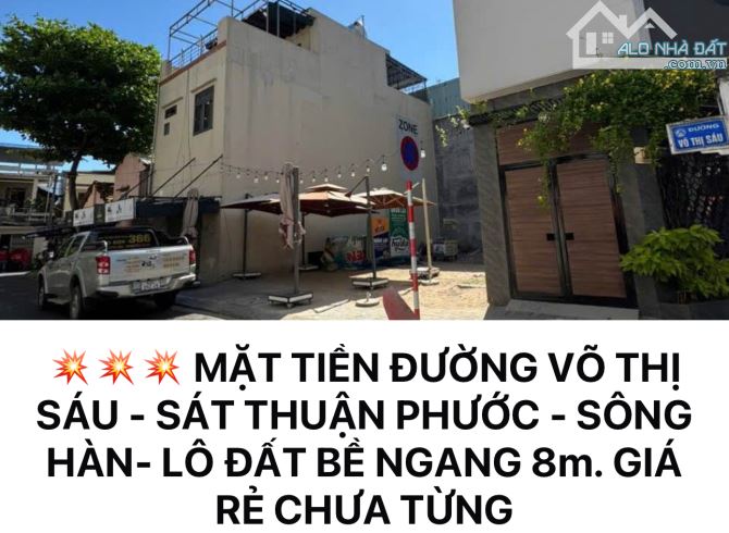 💥💥MẶT TIỀN VÕ THỊ SÁU - HẢI CHÂU . HƠN 100m2 NGANG 8m. Giá siêu tốt