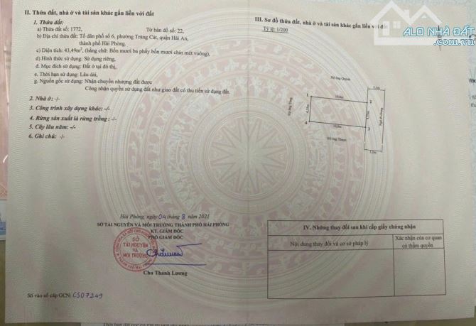 Còn 1 lô giá rẻ bán nốt tại 38 Cát Vũ - đối diện TĐC Tràng Cát