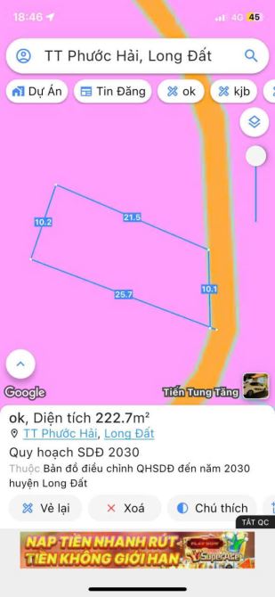BÁN ĐẤT NGAY HỒ SỞ BÔNG – GẦN BIỂN PHƯỚC HẢI – VIEW NÚI MINH ĐẠM CHỈ 1,3 TỶ