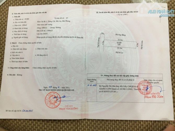 Bán đất mặt ngõ Thành Tô - Tràng Cát - Hải An - Hải Phòng