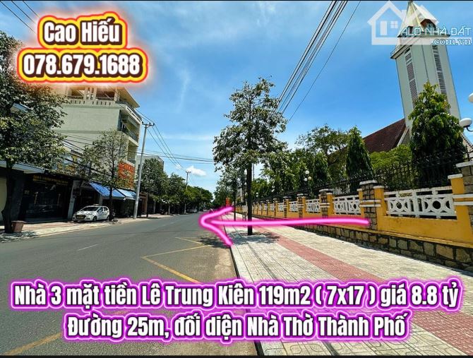 💥Nhà 3 mặt tiền Lê Trung Kiên 119m2 ( 7x17 ) giá 8.8 tỷ. Nhà trung tâm Tuy Hoà