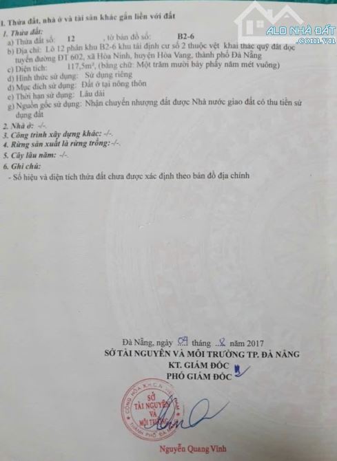 📌📌📌LÀM VIỆC TRỰC TIẾP GIÁ TỐT !!!bán lô đât hòa ninh 2 đường 7m5