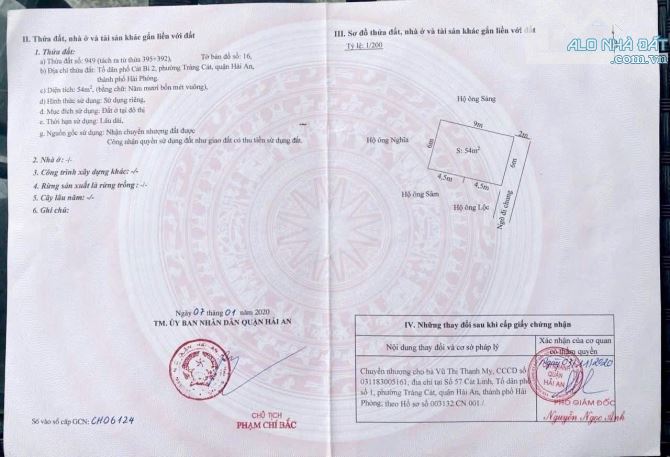 BÁN ĐẤT NGÕ 312 CÁT LINH TRÀNG CÁT HẢI AN - 1