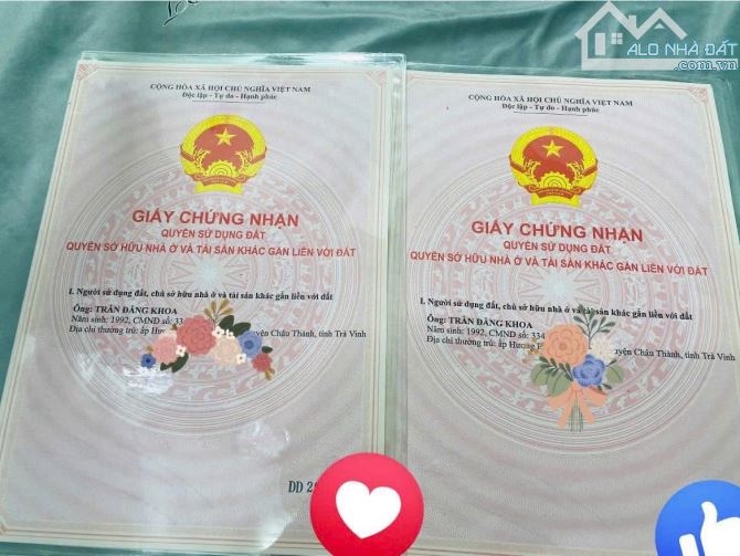CHÍNH CHỦ CẦN BÁN 2 LÔ ĐẤT LIỀN KỀ CÓ VỊ TRÍ ĐẸP TẠI XÃ CHÂU THÀNH - HUYỆN CHÂU THÀNH - - 2