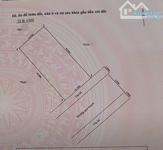 Đất biệt thự khu phân lô cao cấp Đồng Bồ, Đằng Hải  D.tích: 373m (ngang 12,5 x 30) - Hướng - 2