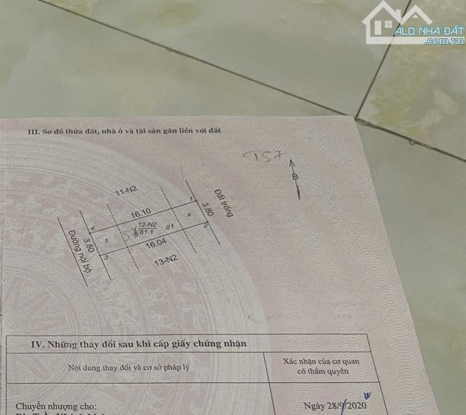 Bán đất phân lô cán bộ Binh đoàn 12 – Yên Nghĩa, Hà Đông   Diện tích: 61m², sổ đỏ chính ch - 2