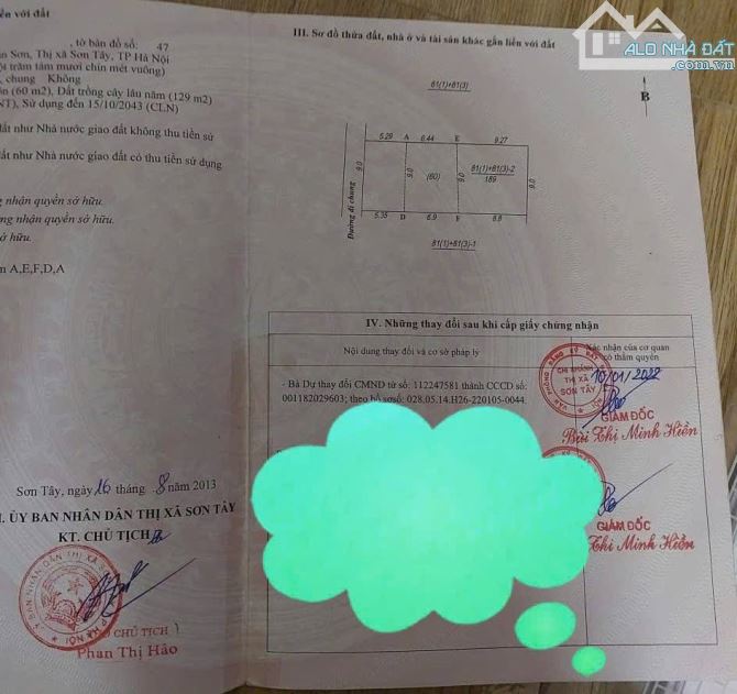 Bán 189m2 đất, mt 9m tại Xuân Sơn, Sơn Tây, cách chợ và đường TL87 chỉ 300m - 2