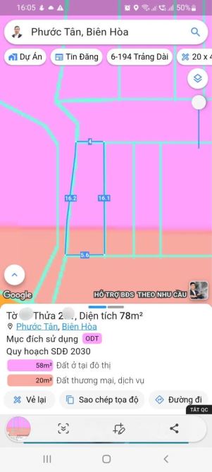 Bán Lô Đất sổ riêng thổ cư, 78m² Giá 995 triệu, Phước Tân Biên Hòa - 2