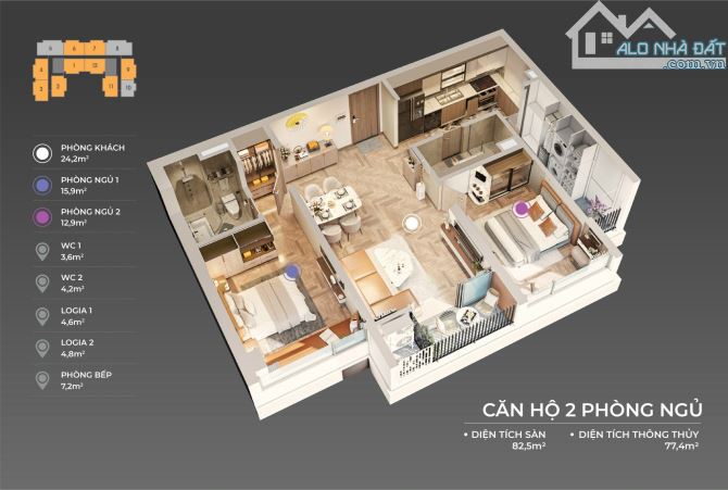Bán căn hộ 2PN tầng 10 dự án The Sang Residence Đà Nẵng - 2