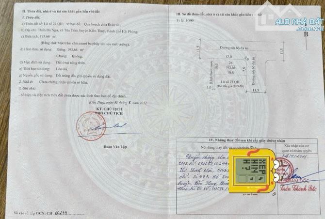 ✅Chính Chủ gửi Bán lô góc 193m ngang 10m tuyến 2 Trung cư Đa Ngư , Tân Trào, Kiến Thụy. - 3