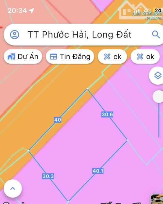 Đối diện Trạm y tế -Đảng uỷ-trường học, trục chính Phước Hải-dt:1200m2-40mx30m-100 thổ cư - 4