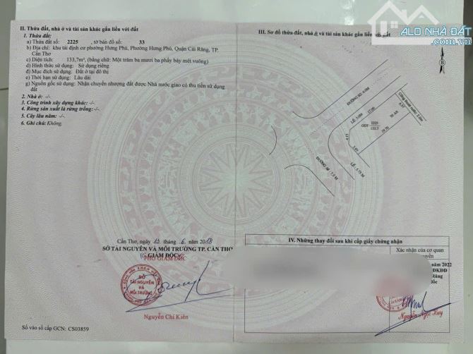 BÁN NỀN 7,4 TỶ 133 m2 GÓC 2 MẶT TIỀN A8 VÀ B2 HƯNG PHÚ, TP CẦN THƠ - 5
