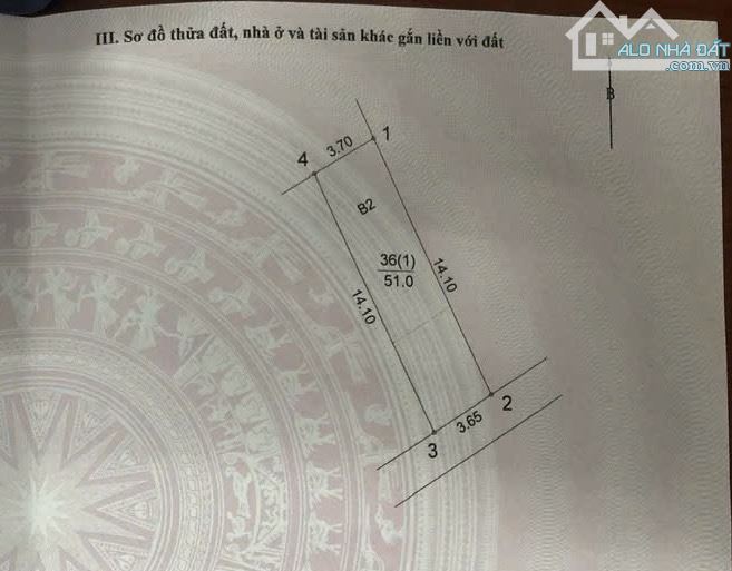 6.8 tỷ /51 M2/ 3.7 M tiền/ Bồ Đề.Long Biên - 6
