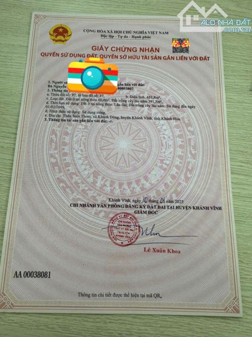 Bán đất Khánh Đông có thổ cư giá rẻ đường thông gần Tỉnh Lộ 8 - 8