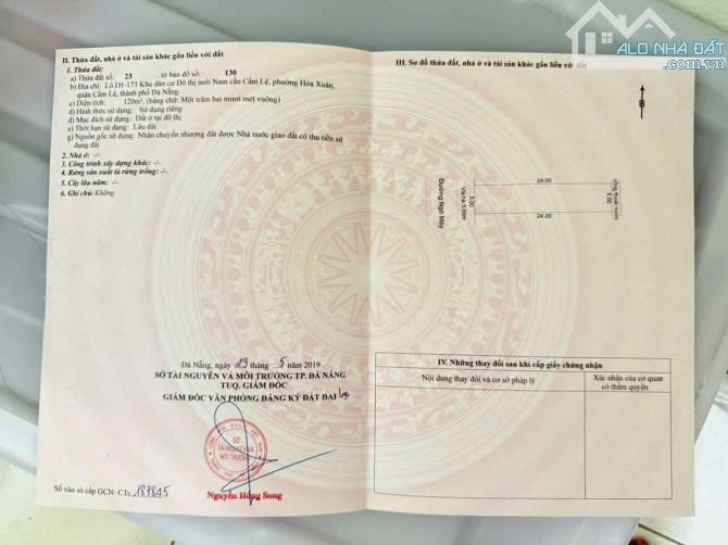 BÁN ĐẤT ĐƯỜNG 7M5 NGUYỄN SẮC KIM,HÒA XUÂN,CẨM LỆ KẸP VẠCH CÂY XANH