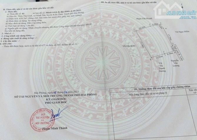 629m2 Siêu Phẩm Thọ Linh - Minh Tân ( Kiến Minh ) Gần Ga Tàu