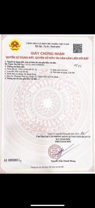 BÁN ĐẤT ĐẸP TA16 – TRUNG TÂM HÀNH CHÍNH Q.12 – ĐƯỜNG 10M + VỈA HÈ 3M
