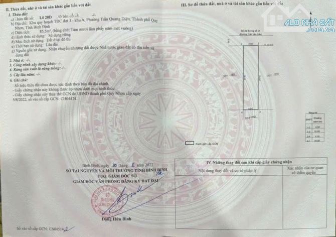Bán đất 85m2 khu TĐC phường trần Quang diệu,TP Quy Nhơn, Bình Định - 1