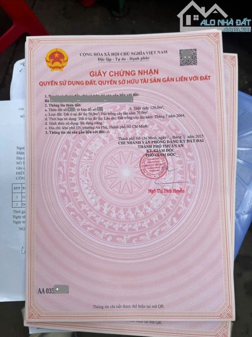 Bán đất 6x20m, hẻm An Phú 35 p. An Phú gần chợ Bình Thuận 2 - 2