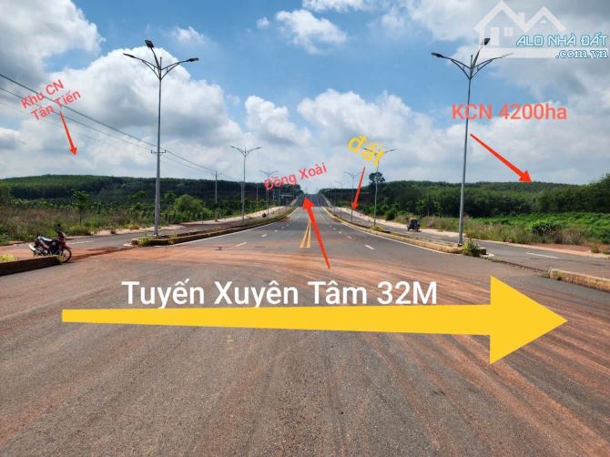 Đất mặt tiền đường xuyên tâm 32m nối thẳng vào khu công nghiệp 550 triệu/ lô còn thương l - 2