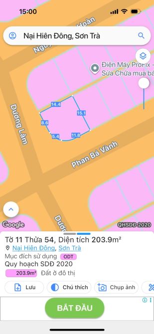 💥 LÔ GÓC – MẶT TIỀN ĐƯỜNG PHAN BÁ VÀNH, SƠN TRÀ – ĐÀ NẴNG , DT 204M2 - 2