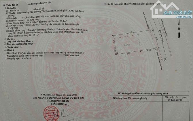Bán 116m đất sổ riêng gần chợ dĩ an 1.Bình Dương cũ - 2