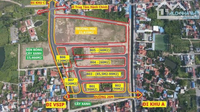 🟢Bán lô áp góc 99m2 B3 tại TĐC Bắc Sông Cấm khu B- Dương Quan- HP + Ngang 6,6m, sâu 15m - 2