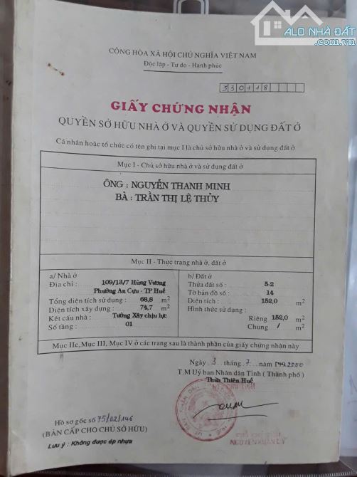 🏡 BÁN ĐẤT TẶNG NHÀ -DT 152 M -FUNL THỔ CƯ– AN DƯƠNG VƯƠNG- AN CỰU-TP HUẾ  📍 - 5