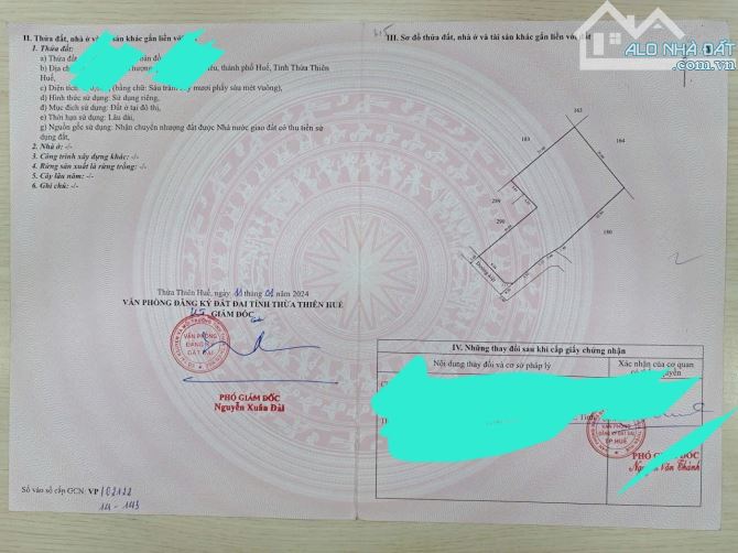 Đất full Thổ Cư khu vực Trung Thượng_ Thủy Biều_ Tp Huế