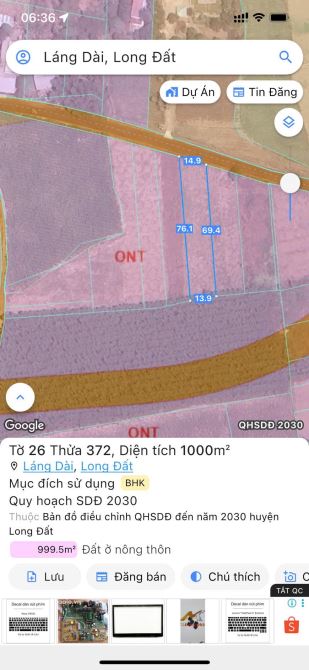🌈🌈🌈BÁN 1000m2-200 Thổ GẦN QL55 ĐẤT ĐỎ-HCM ( cũ Xã Láng Dài Long Đất-BRVT) 👉dt 1000m2-2