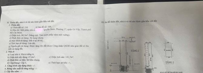 HẺM 8m NGUYỄN OANH - 4X20M, 3 TẦNG -- 9.6 TỶ
